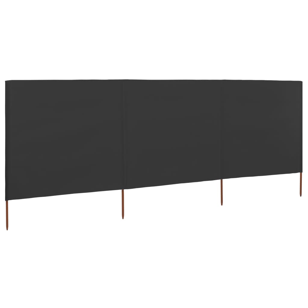 3-teiliges Windschutzgewebe 400 x 120 cm Weiß