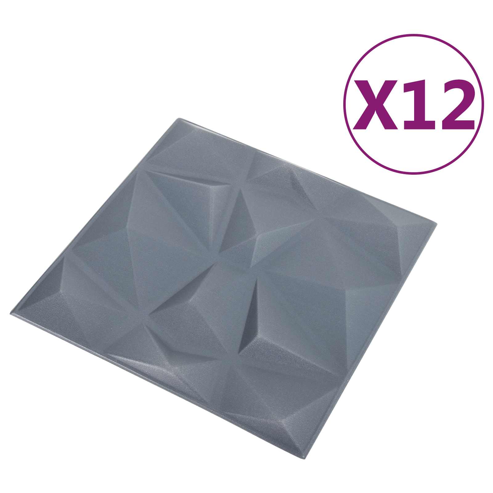 Wandpaneele 12 pcs Diamant Weiß 50 x 50 cm XPS Schaum