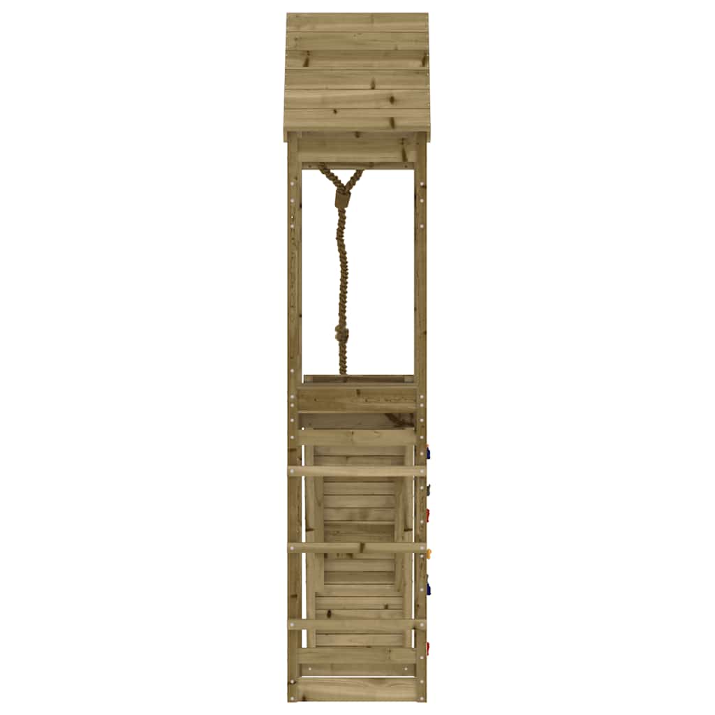 Spielturm mit Kletterwand Massivholz Kiefer