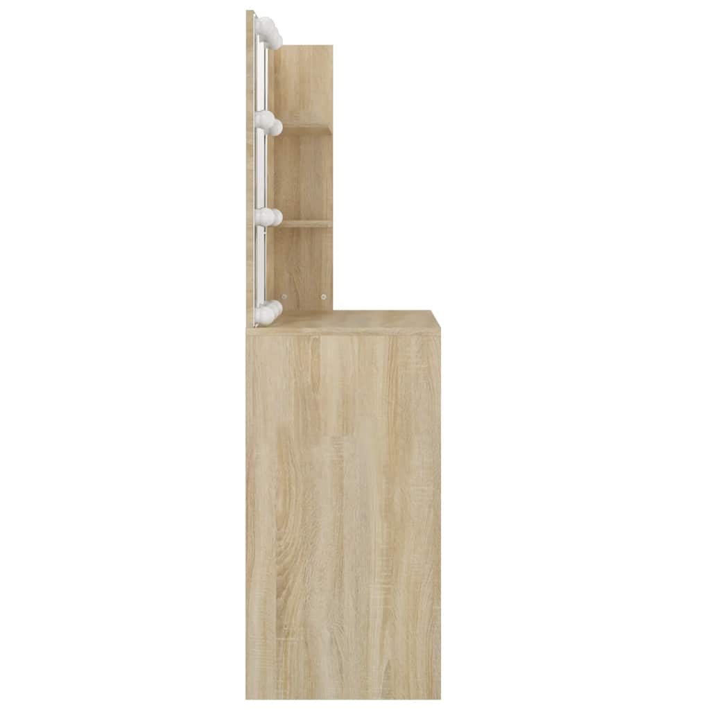 Schminktisch mit LED Weiß 74,5x40x141 cm