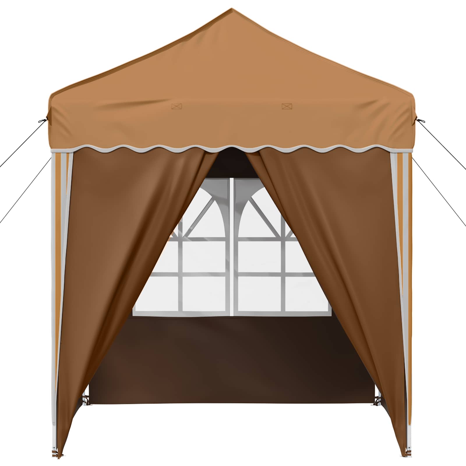 Pop-up Partyzelt 195 x 195 x 245 cm Creme Oxford-Stoff
