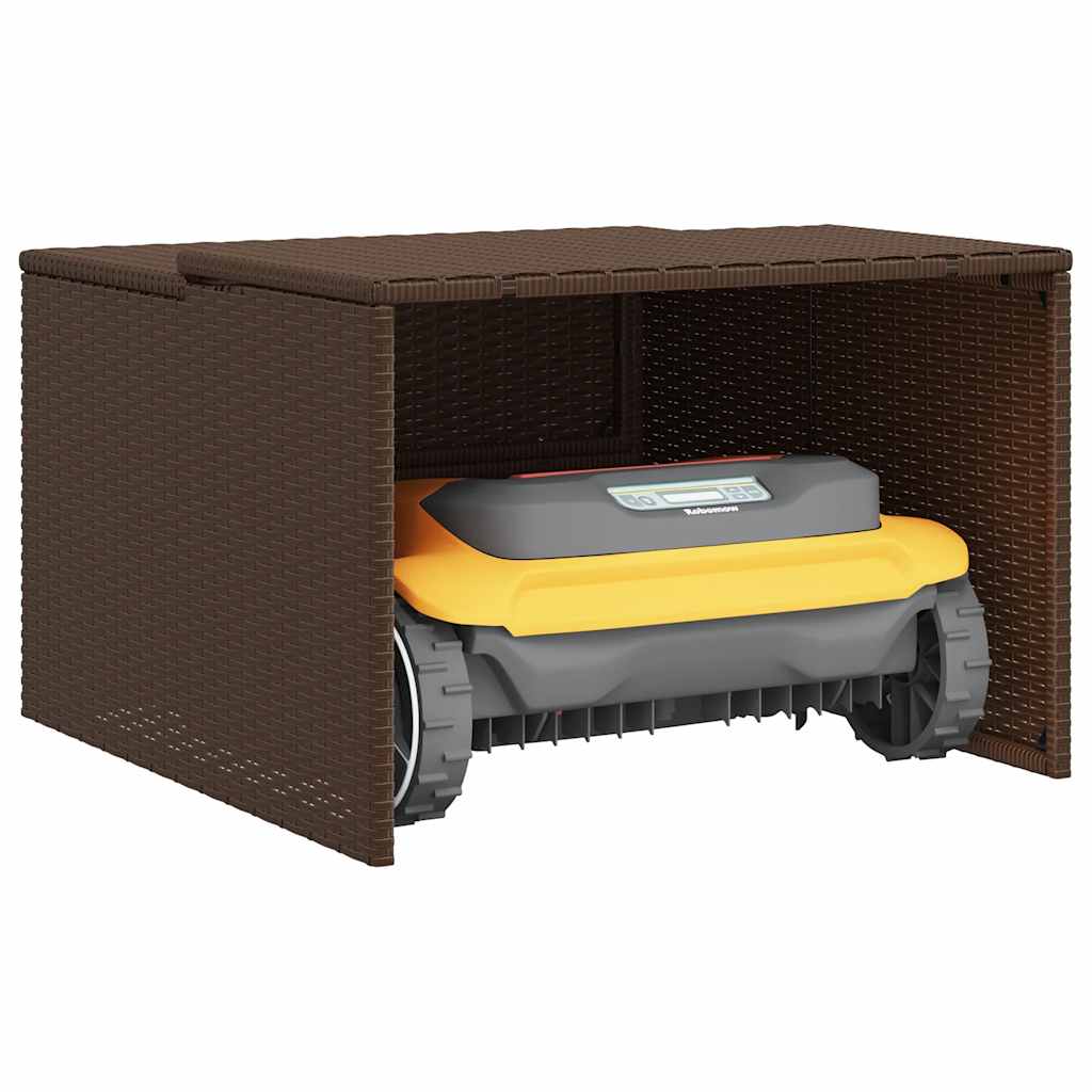 Mähroboter-Garage Schwarz 86x90x52/57 cm Poly Rattan