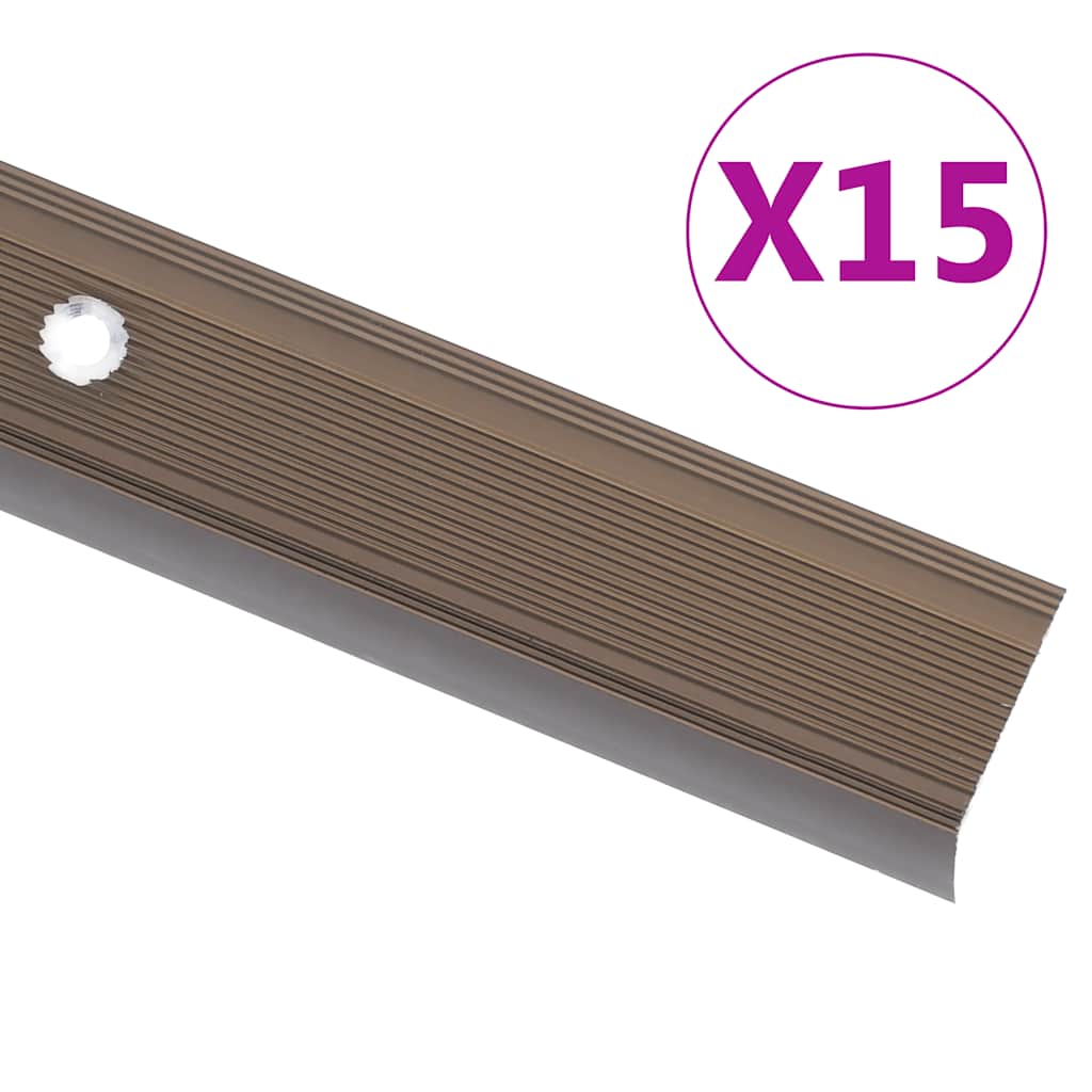 Treppenkantenprofile in L-Form 15 Stk. Aluminium 90 cm Silbern