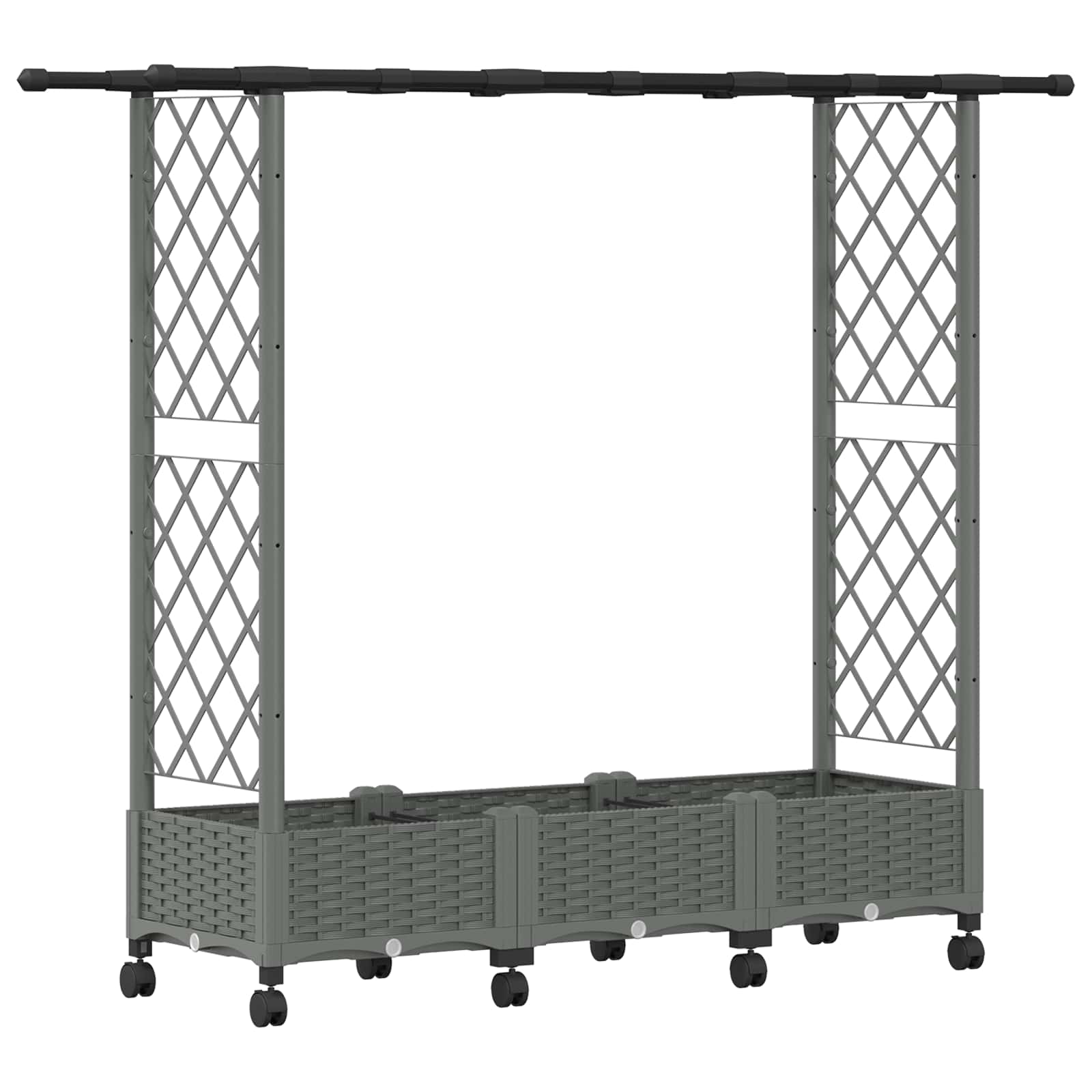 Hochbeet mit Rankgitter und Dach Braun 124 x 40 x 123 cm PP