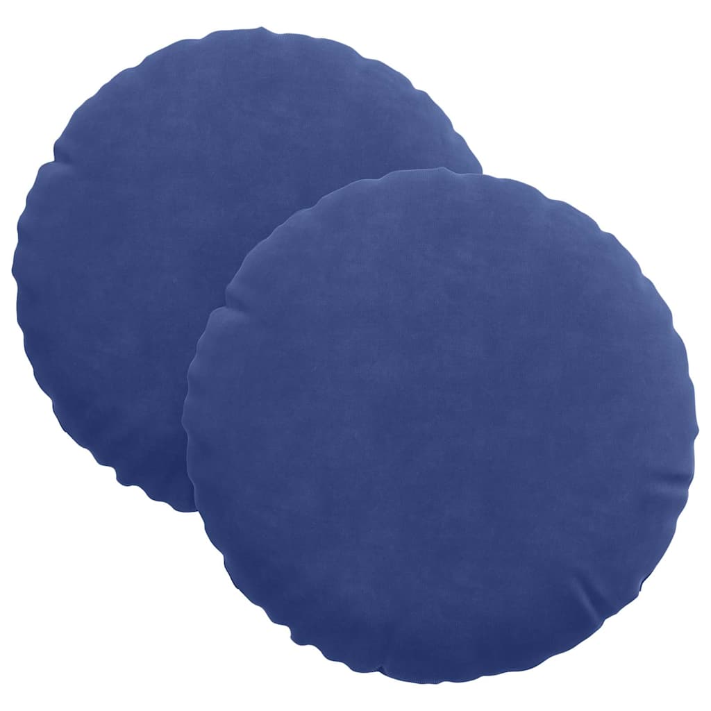 Sitzkissen 2 pcs Blau Ø30 x 13 cm Samt