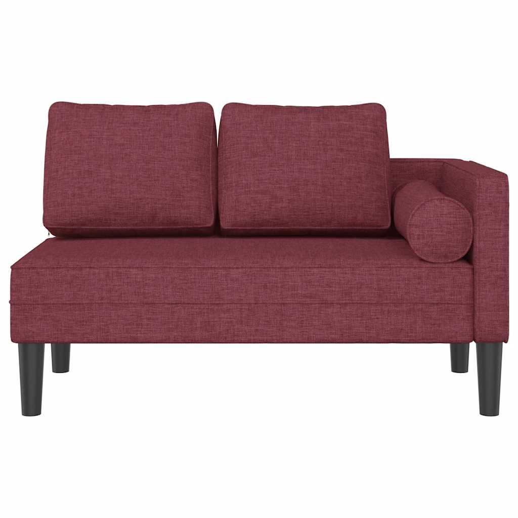 Chaiselongue mit Kissen Hellgrau Stoff