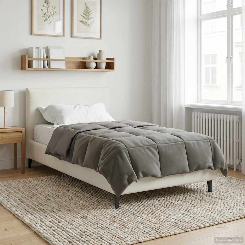 Winterbettdecke Gepolstert Anthrazit 240 x 260 cm Mikrofaser