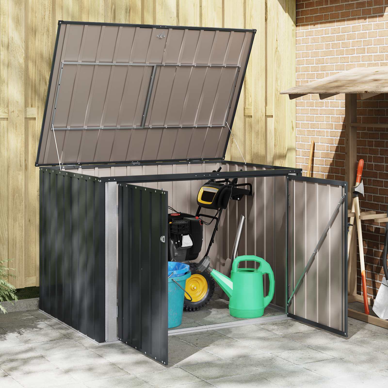 Gartenlagerbox Schwarz 101,5 x 57 x 100,5 cm Stahl
