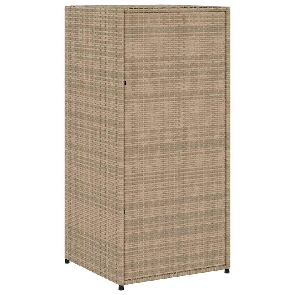 Gartenschrank Schwarz 55x55x111 cm Poly Rattan