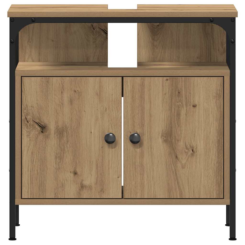 3-tlg. Badmöbel-Set Räuchereiche Holzwerkstoff