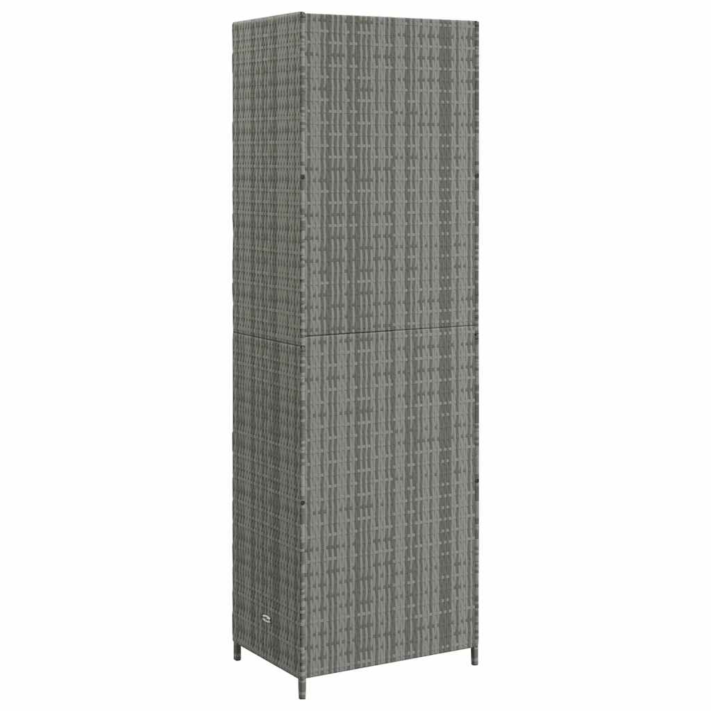 Gartenschrank Schwarz 59x40x180 cm Poly Rattan
