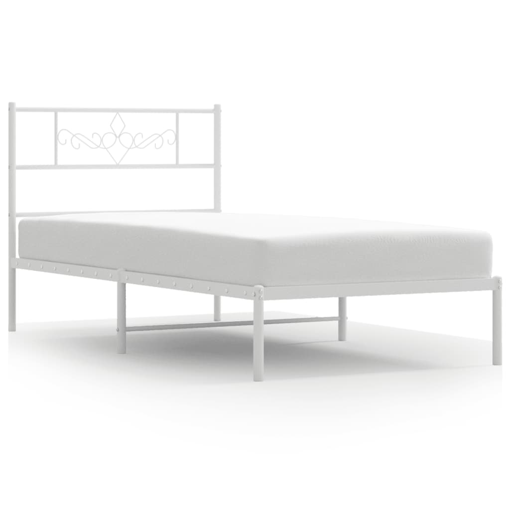 Bettgestell mit Kopfteil Metall Schwarz 100x190 cm