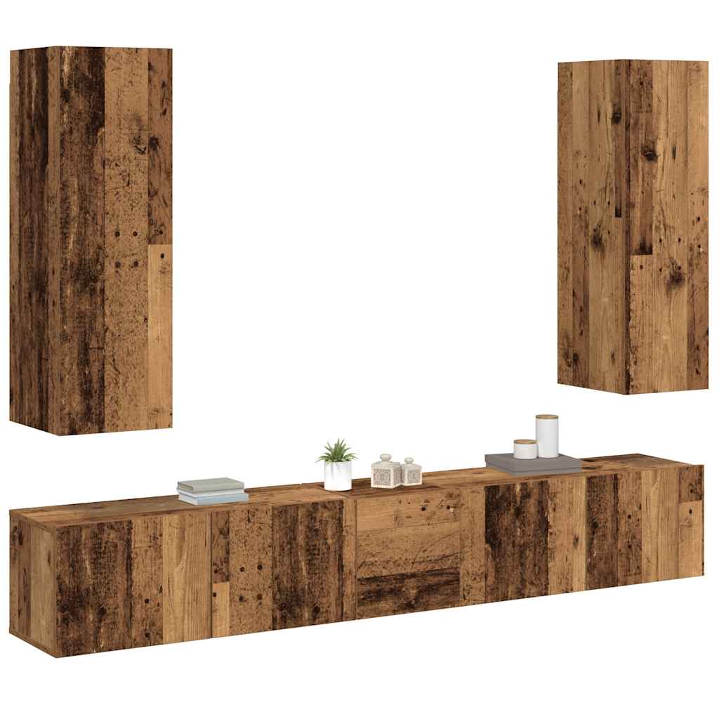 5-tlg. TV-Schrank-Set Weiß Holzwerkstoff