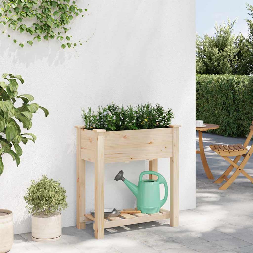 Garten-Pflanzgefäß mit Regal Beige 71 x 37 x 76,5 cm