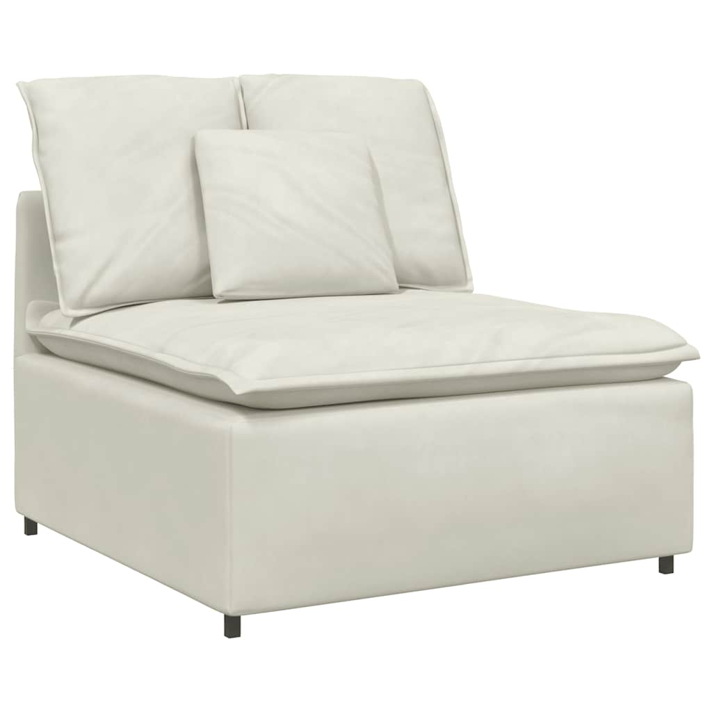 Modulares Sofa Endmodul mit Armlehne Kissen Blau 100 cm