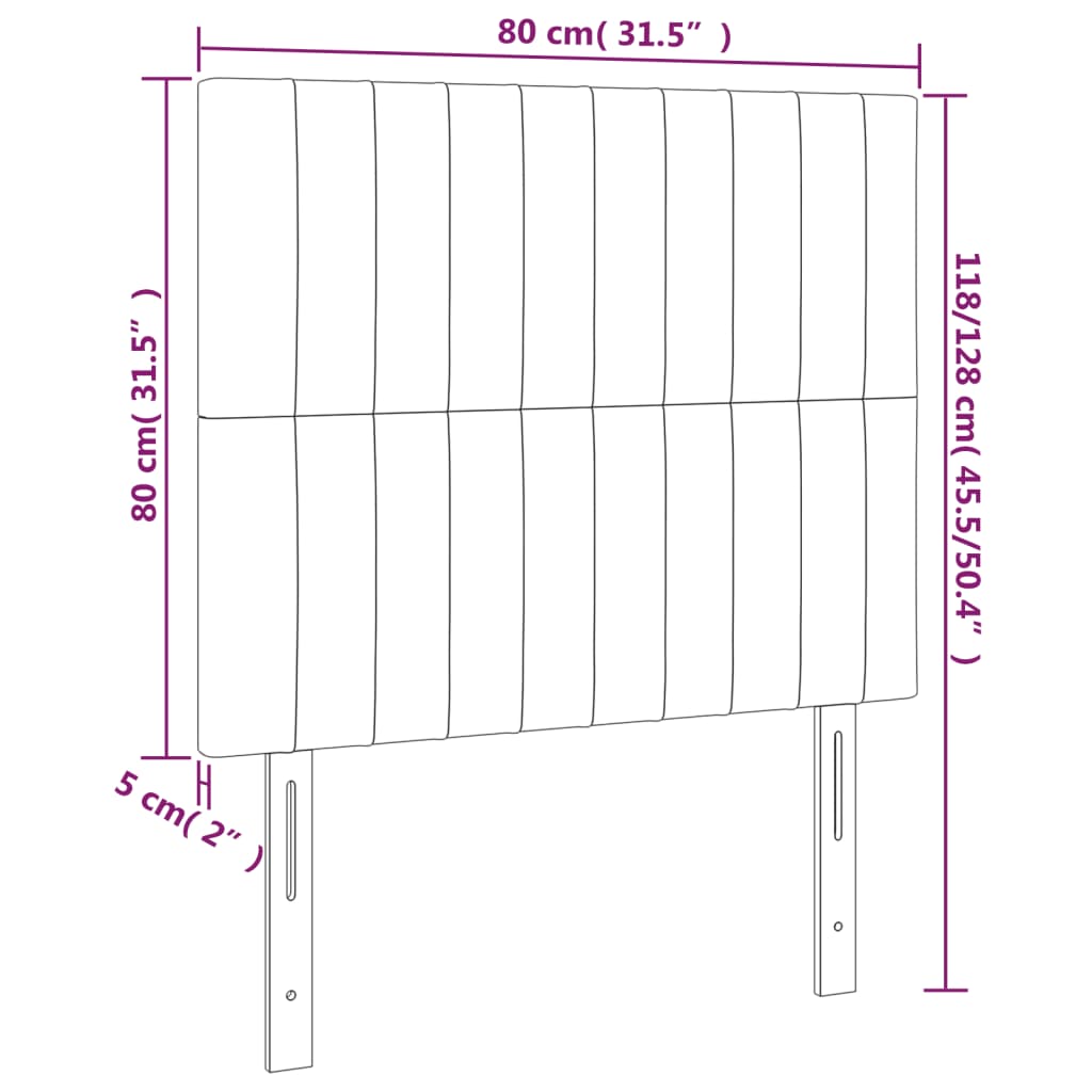 Kopfteil Hellgrau 80x5x118/128 cm Samt