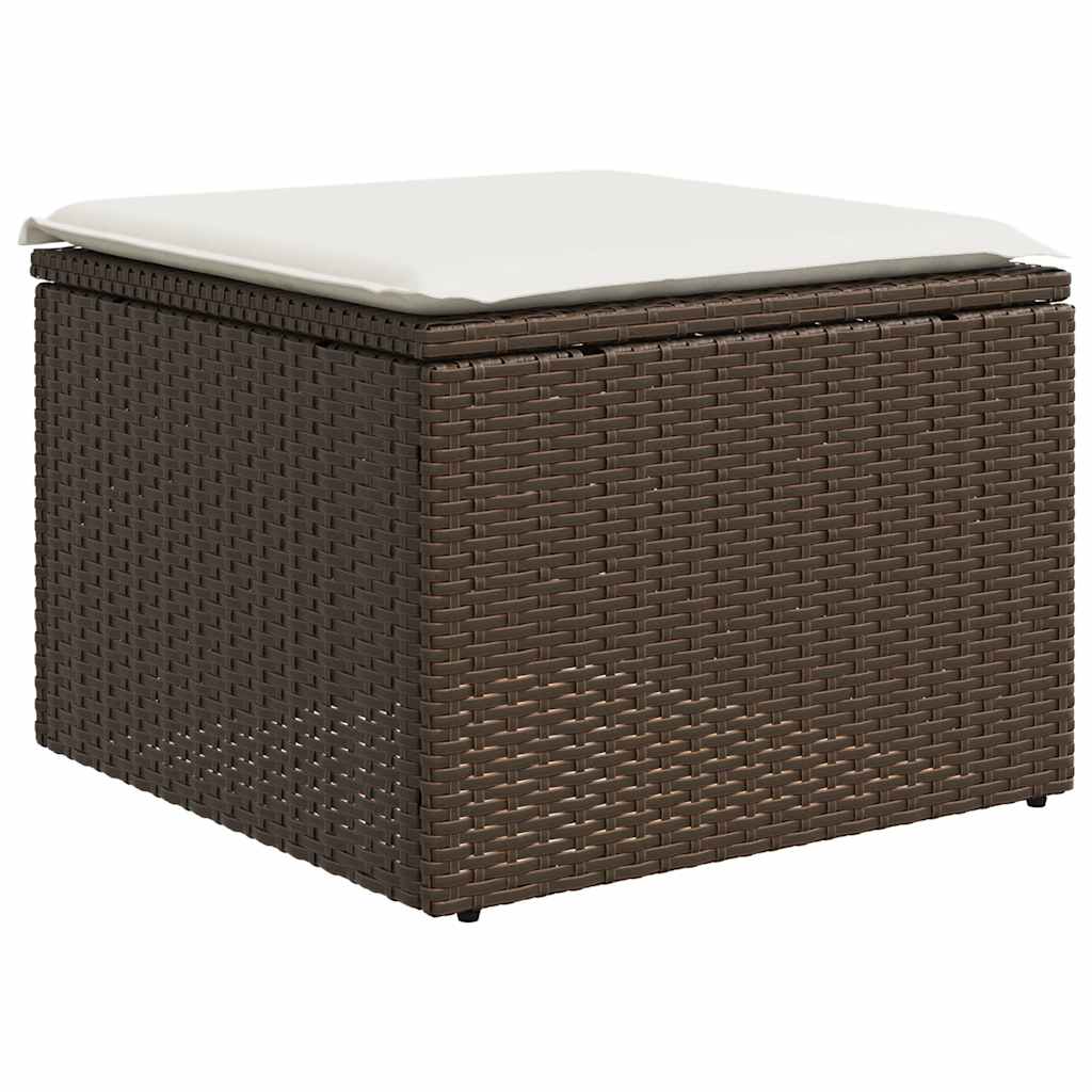 10-tlg. Garten-Sofagarnitur mit Kissen Schwarz Poly Rattan