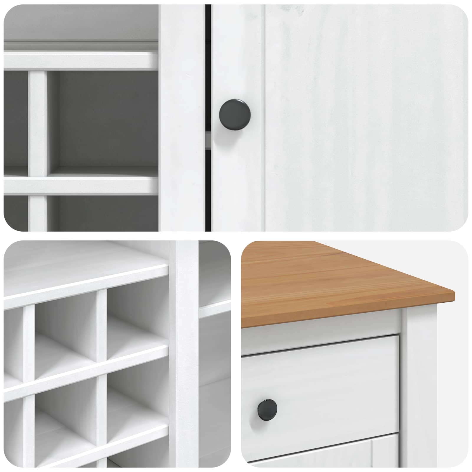 Küchentrolley mit Tür PANAMA 2 pcs Honigwachs 112 x 77 x 90 cm