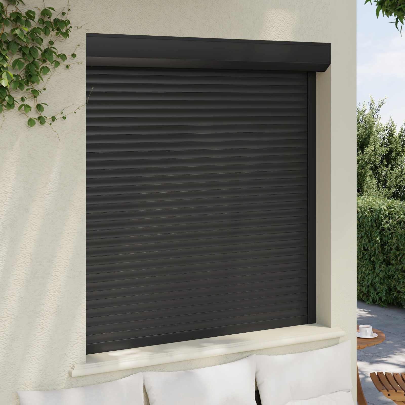Rollladen Weiß 70 x 100 cm Aluminium und Polyurethan