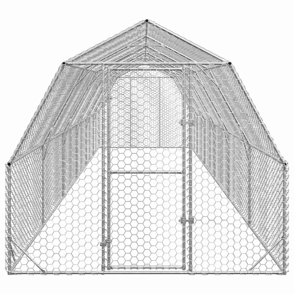 Hühnerstall 2,5x4x2,25 m Verzinkter Stahl