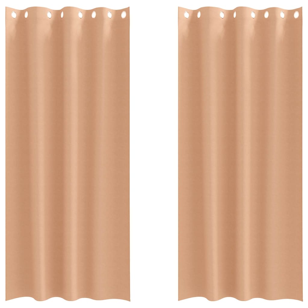 Verdunkelungs-Vorhänge mit Ringen 2 pcs Beige 140 x 140 cm