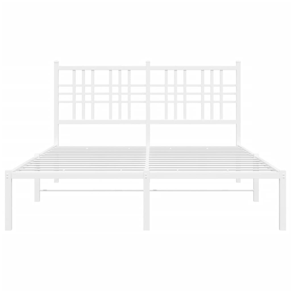 Bettgestell mit Kopf- und Fußteil Metall Schwarz 90x200 cm