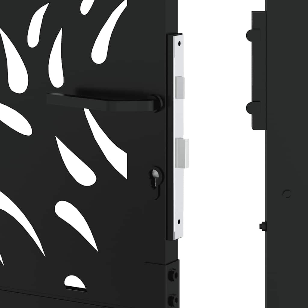Gartentor Schwarz 100x100 cm Stahl Lichtdesign