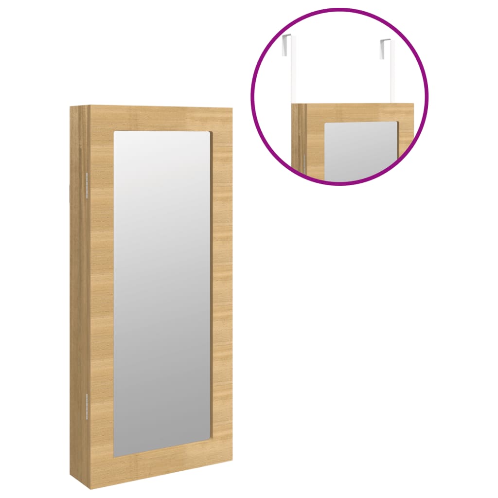Schmuckschrank mit Spiegel Wandmontage Weiß 30x8,5x67 cm