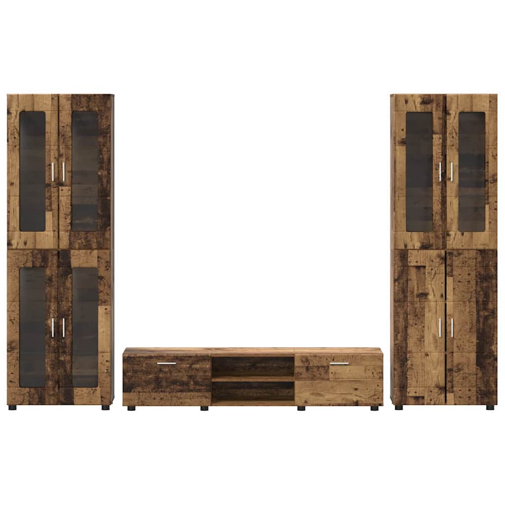 Highboard mit Regal FLORIN Weiß 60 x 35 x 182 cm Holzwerkstoff