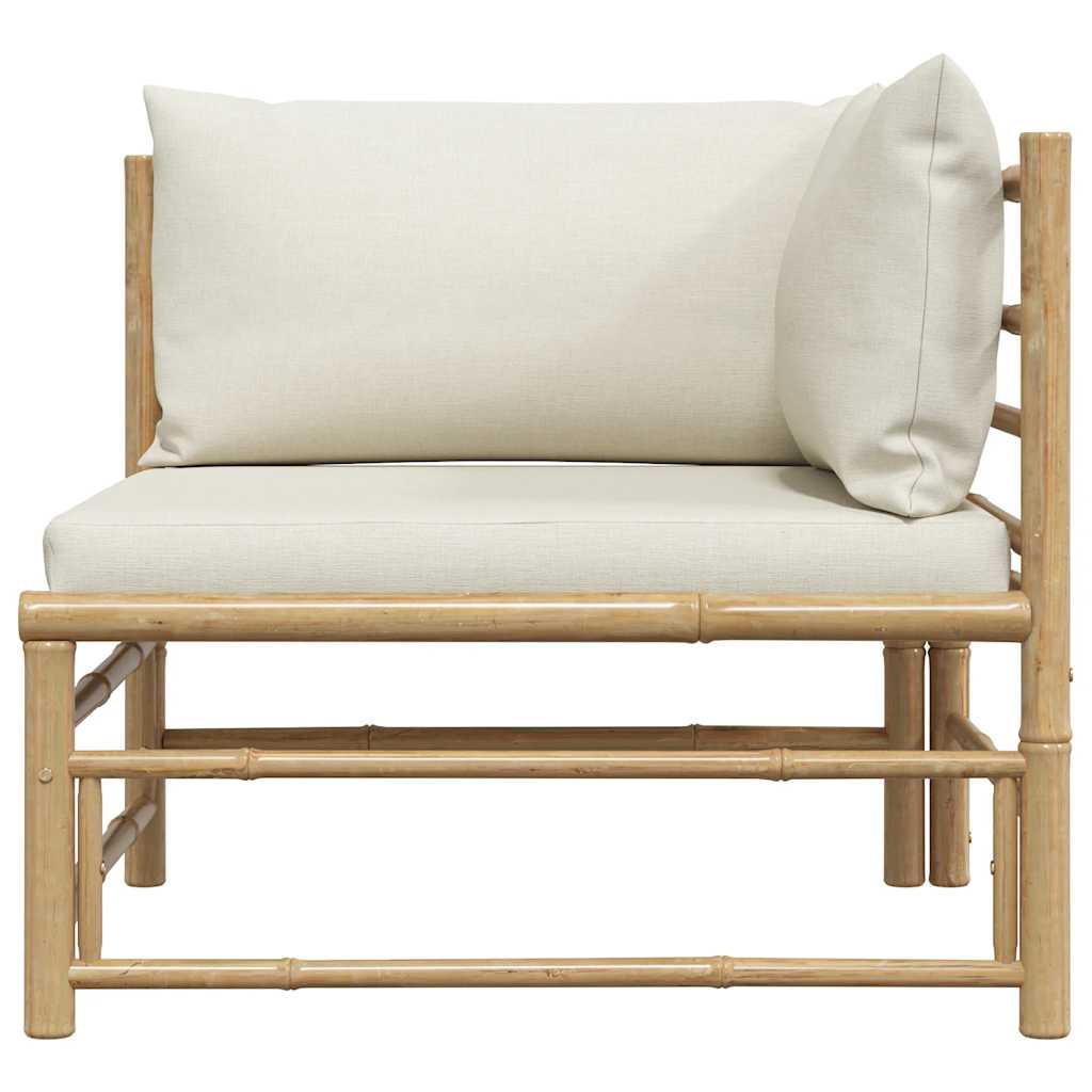 3-tlg. Garten-Lounge-Set mit Kissen Bambus