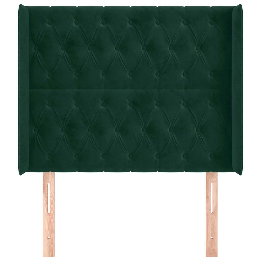Kopfteil mit Ohren Dunkelblau 93x16x78/88 cm Samt