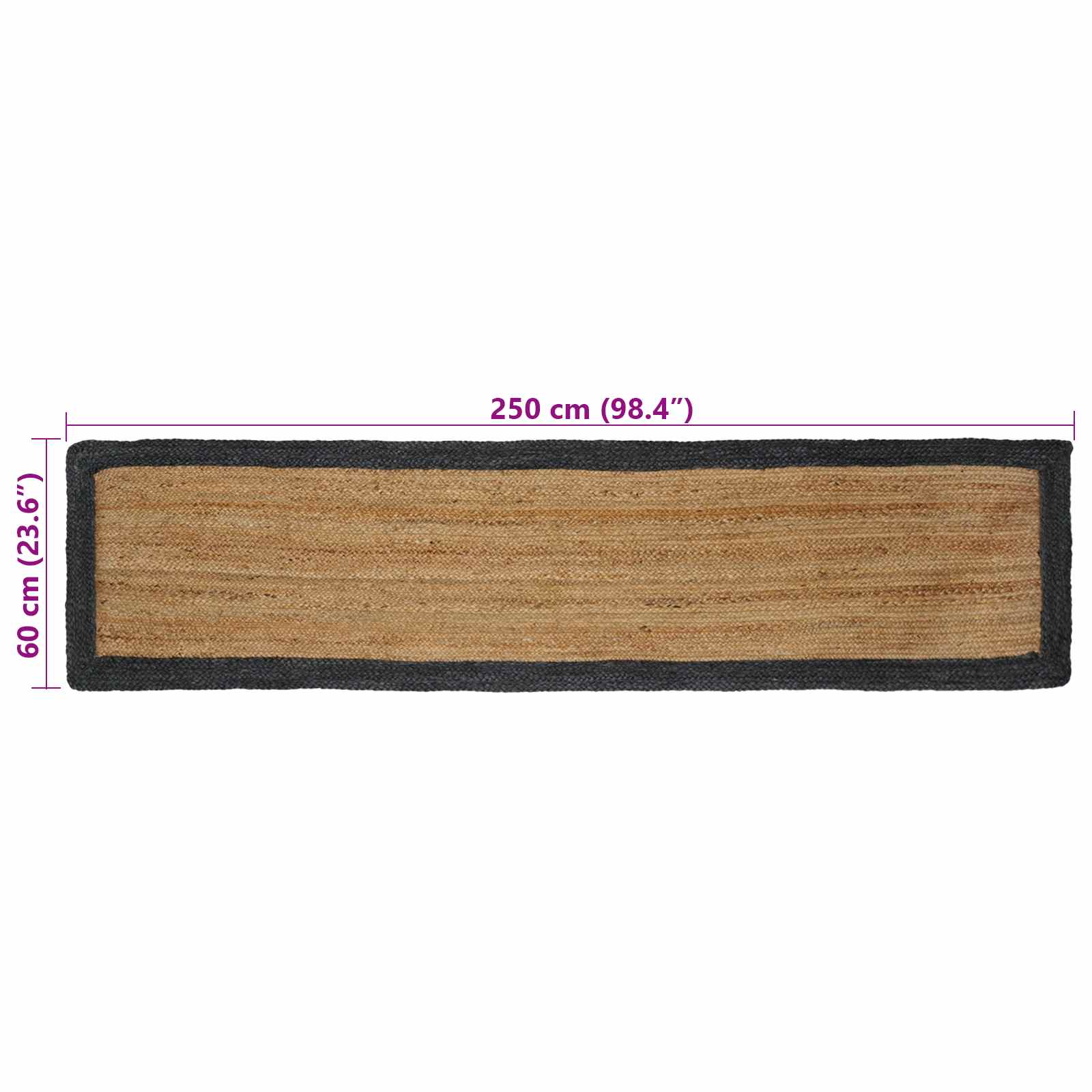 Bereichsteppiche Grau 60 x 110 cm Jute