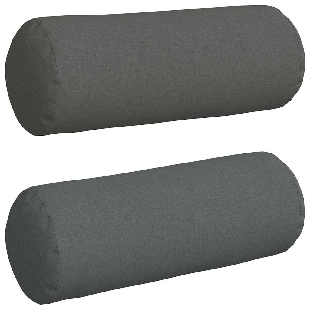 Bolsterkissen 2 Stück Hellgrau Ø 15 x 40 cm Stoff
