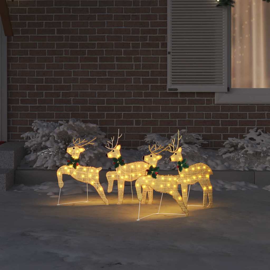 LED Rentiere 4 pcs Gold Stoff