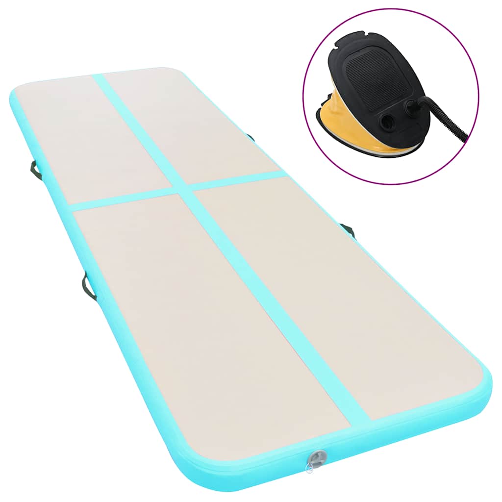 Aufblasbare Gymnastikmatte mit Pumpe 300×100×10 cm PVC Rosa