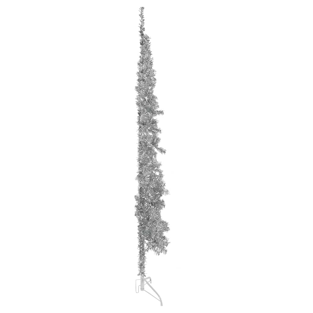 Künstlicher Halb-Weihnachtsbaum mit Ständer Schlank Weiß 180 cm