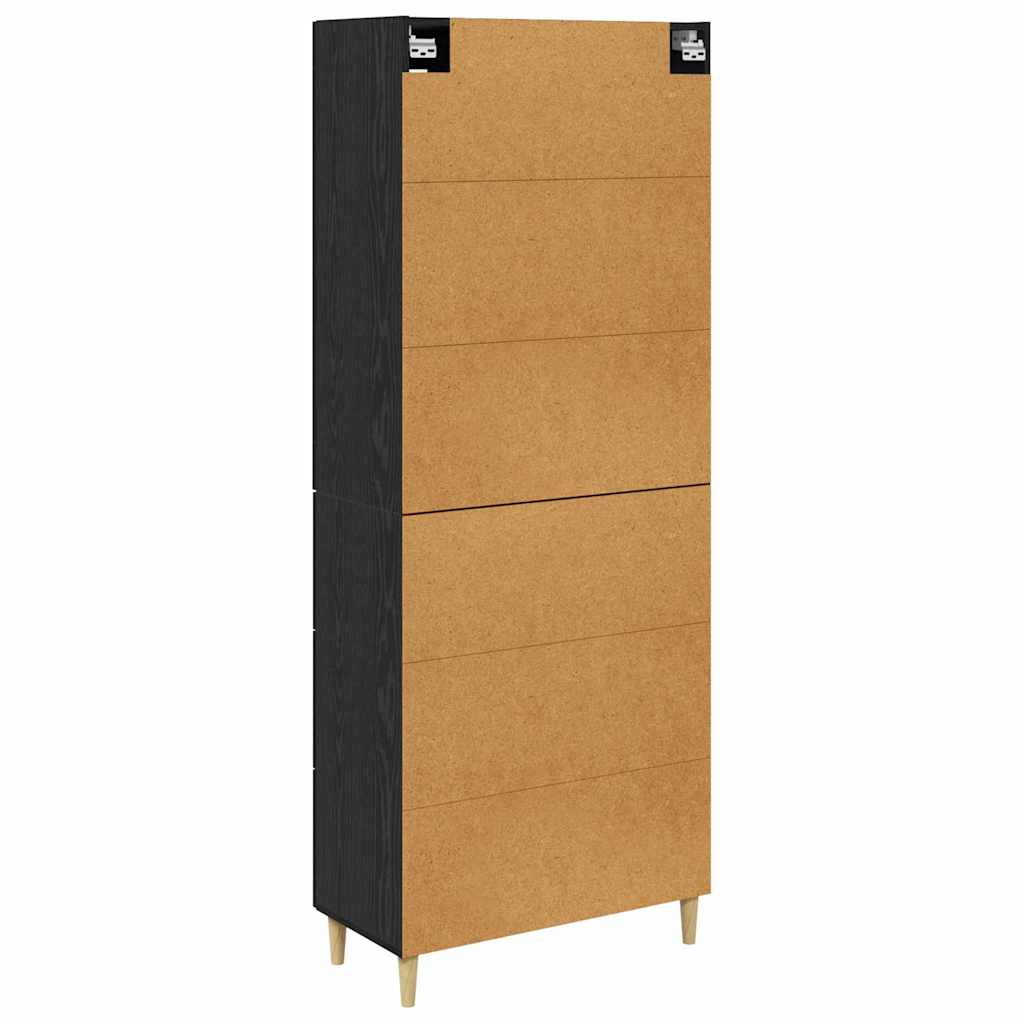 Highboard Altholz 69,5 x 34 x 180 cm Engineered Wood und Glas