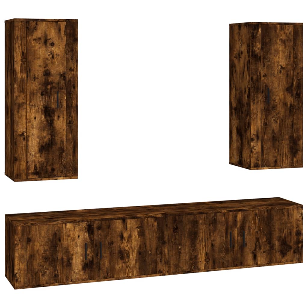 4-tlg. TV-Schrank-Set Weiß Holzwerkstoff