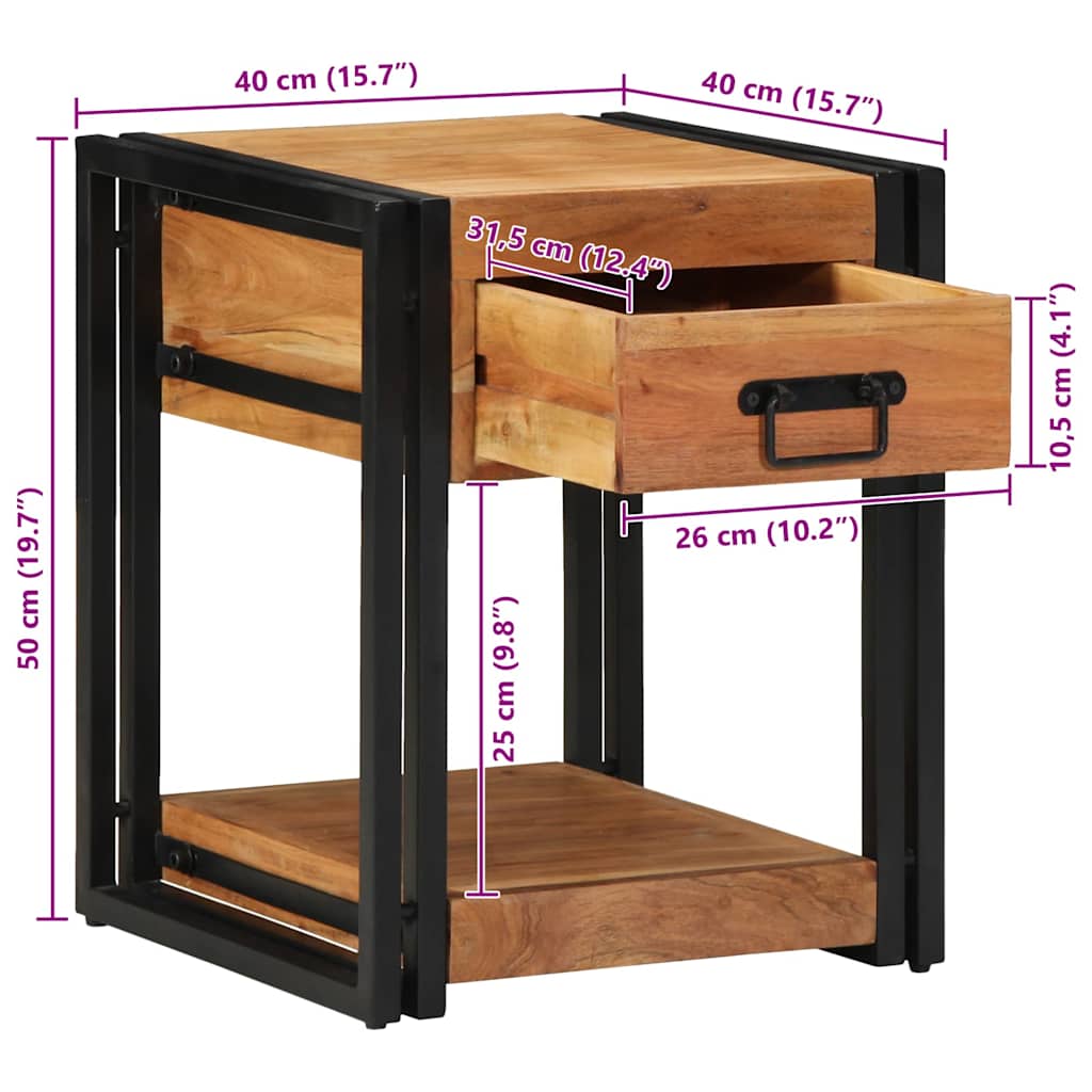 Nachttisch 40 x 35 x 50 cm Massives upgecyceltes Holz