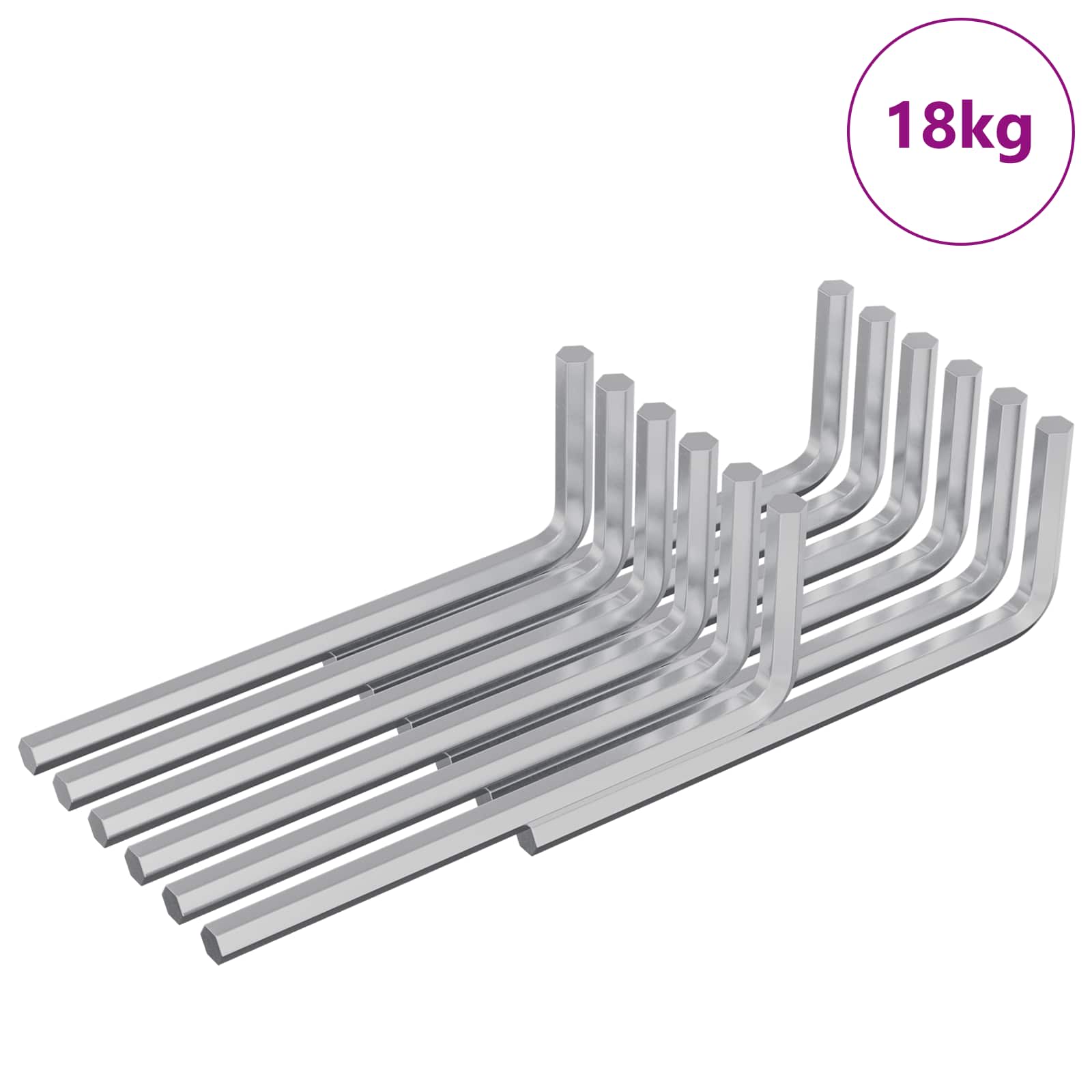 Inbusschlüssel 2 pcs Silber 20 x 52 mm Stahl