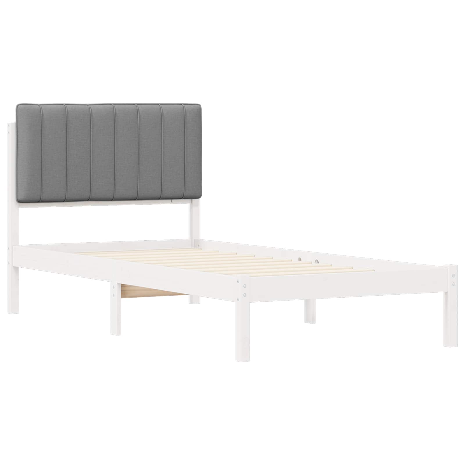 Bettgestell mit gepolstertem Kopfteil Hellgrau 200 x 200 cm