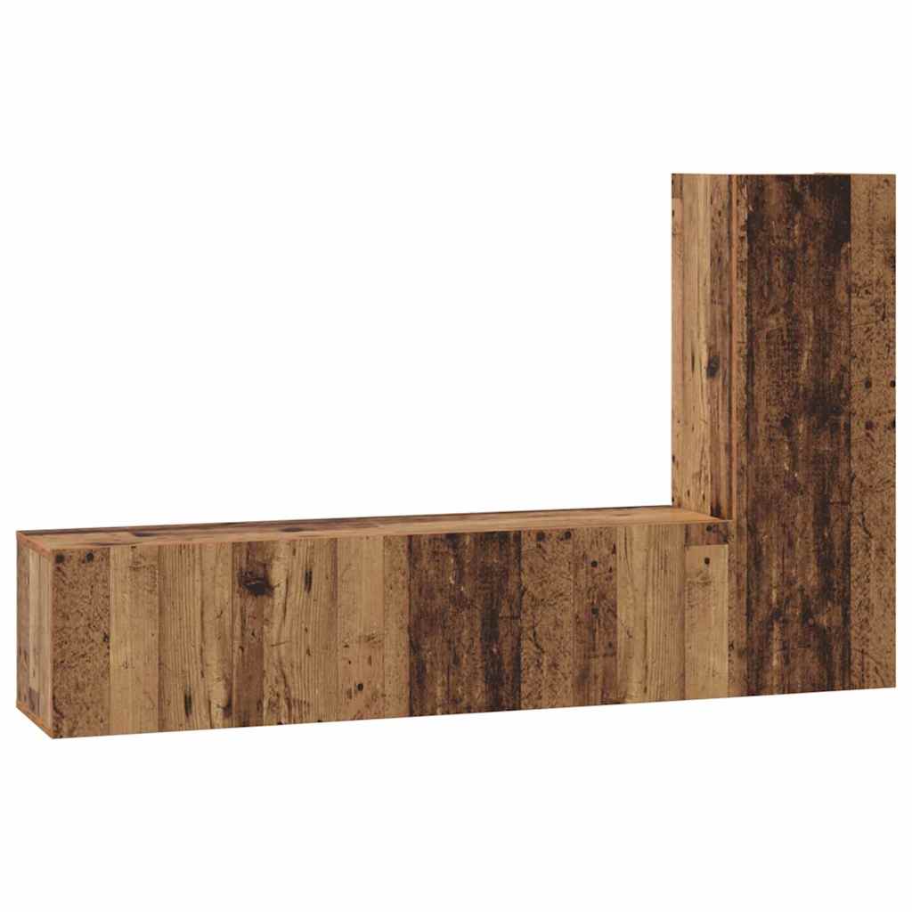 3-tlg. TV-Schrank-Set Weiß Holzwerkstoff