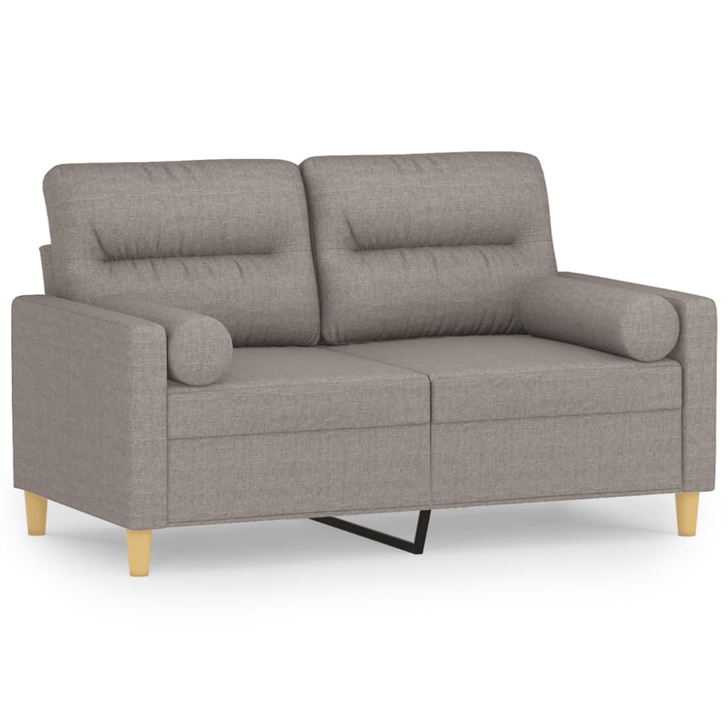 2-Sitzer-Sofa mit Zierkissen Braun 120 cm Stoff