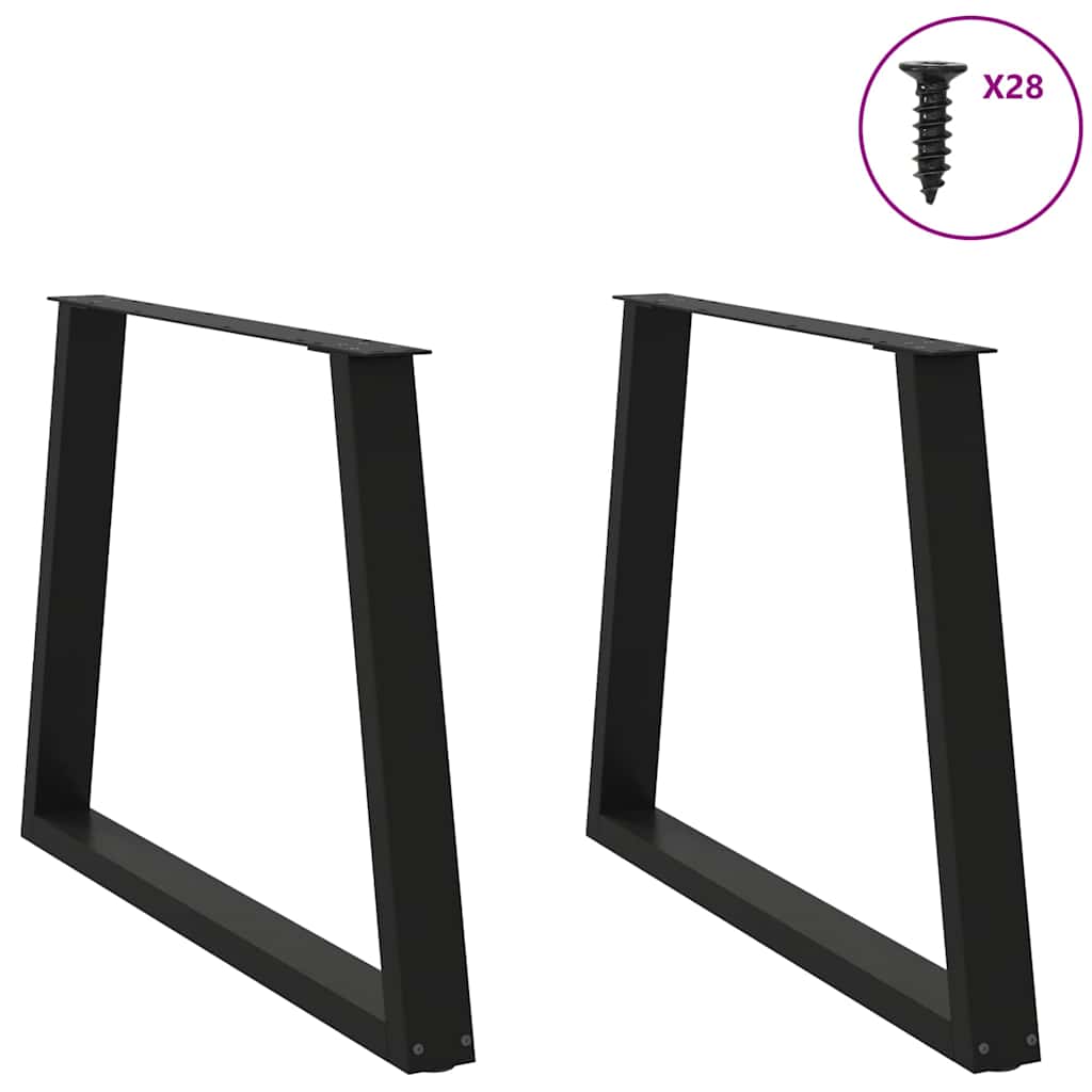Couchtischbeine V-Form 2 Stück Schwarz 30x(30-31,3) cm Stahl