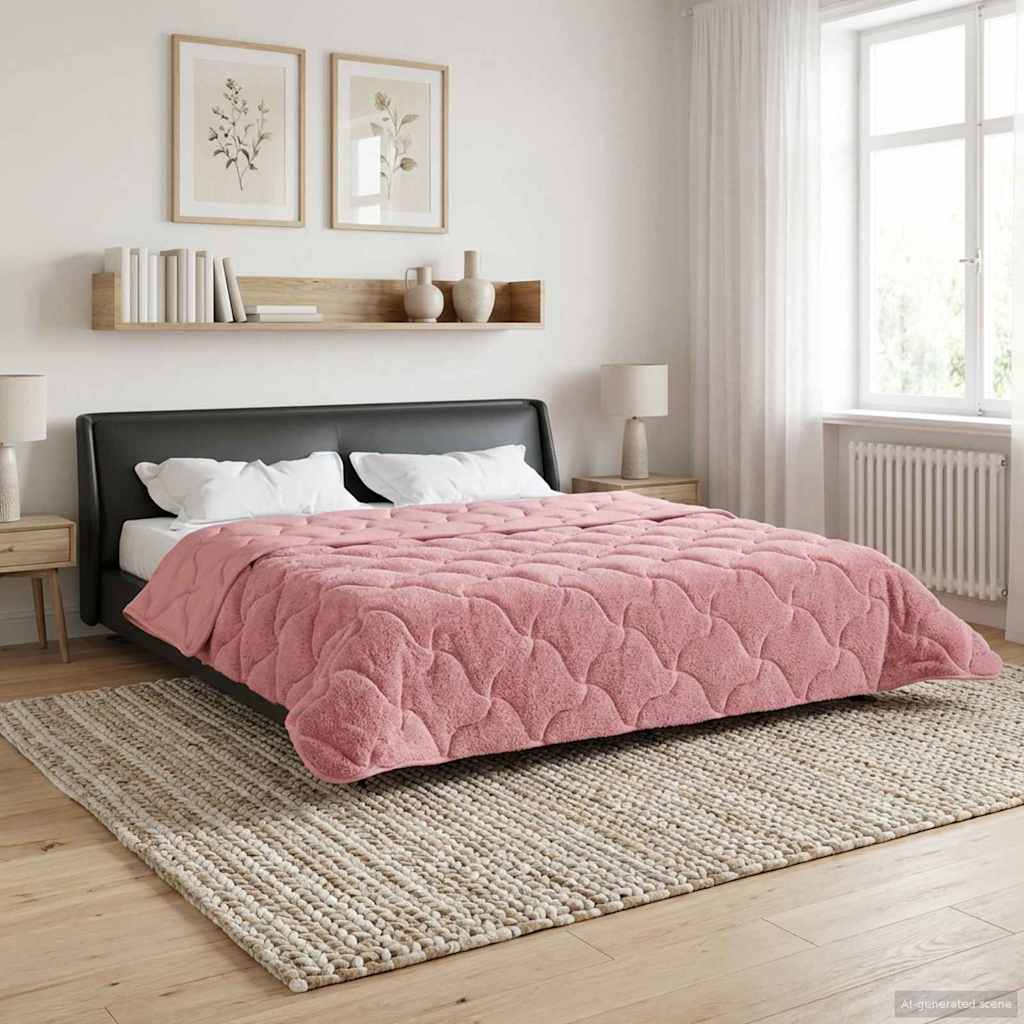 Sommerdecke Anthrazit 135 x 200 cm Mikrofaser und Teddy-Fleece