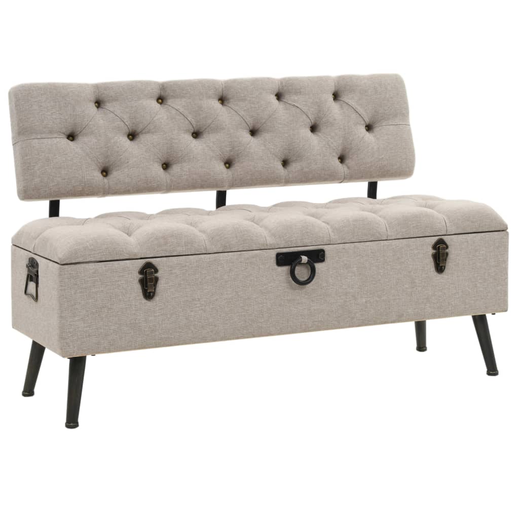 Sitzbank mit Stauraum und Rückenlehne 110cm Schwarz Kunstleder