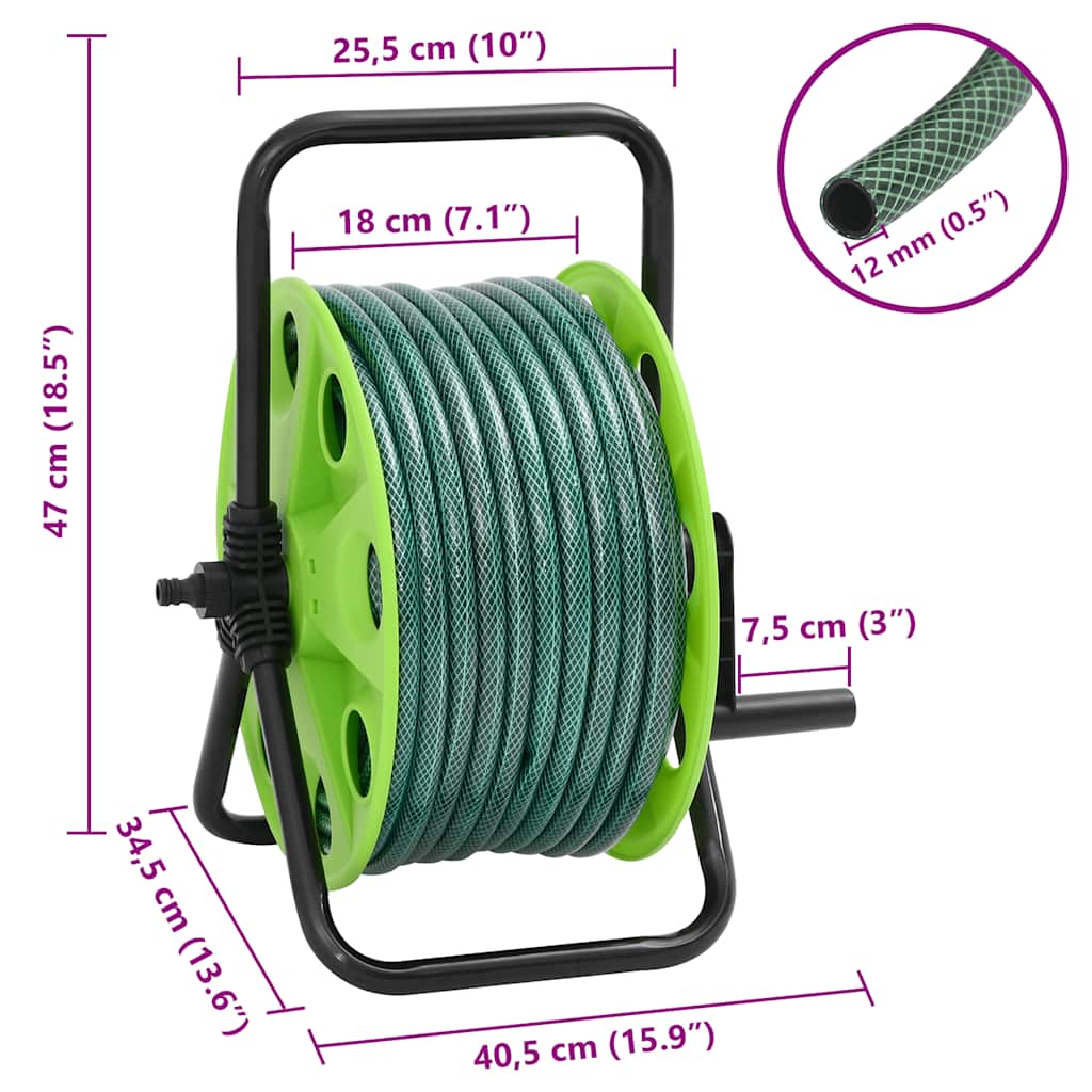 Schlauchtrommel Freistehend Grün mit 20 m Schlauch PVC