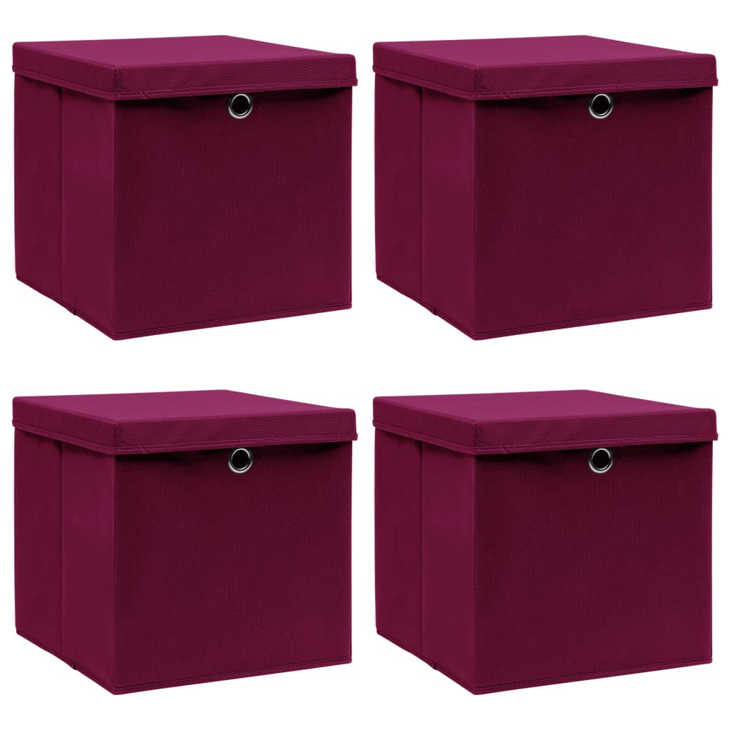 Aufbewahrungsboxen 4 Stk. Blau 32x32x32 cm Stoff