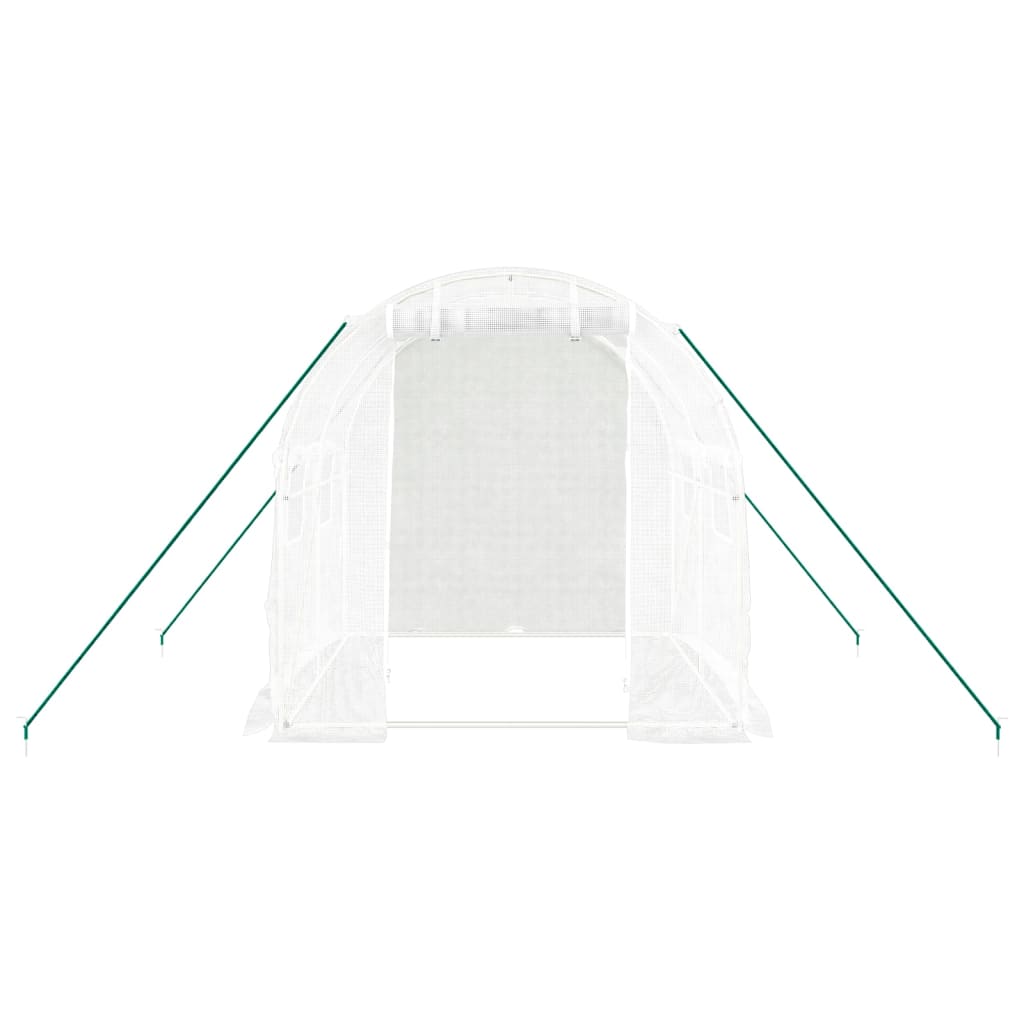 Gewächshaus mit Stahlrahmen Weiß 8 m² 4x2x2 m