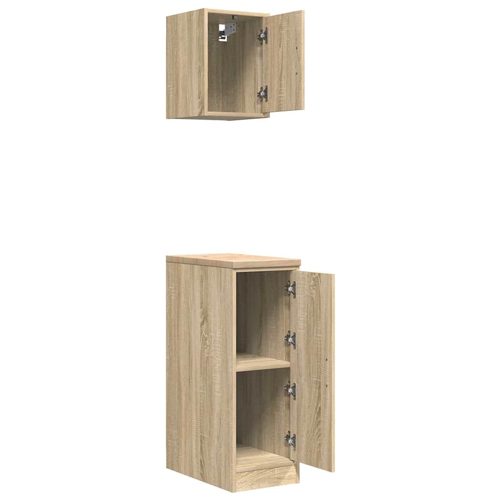 Garagenschränke 2 Stk. Schwarz Holzwerkstoff